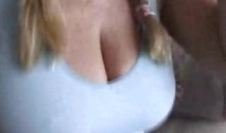 Spicy blonde chick Kendall with large tits has her big butt oiled before being banged