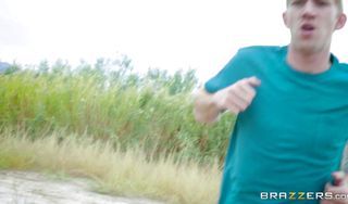Male eagerly eats remarkable babe Daya Knight with large natural tits 's pussy before pounding it
