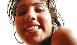 Glamour kitty Juliana Rodriguez with huge natural tits gives man an unforgettable blowjob